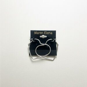 Maren Elena Silver Heart Hair Hoop Clip